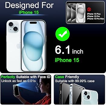 Apple - masakoba3151 IMBZBK 4 Pack Privacy Screen Protector for iPhone 15